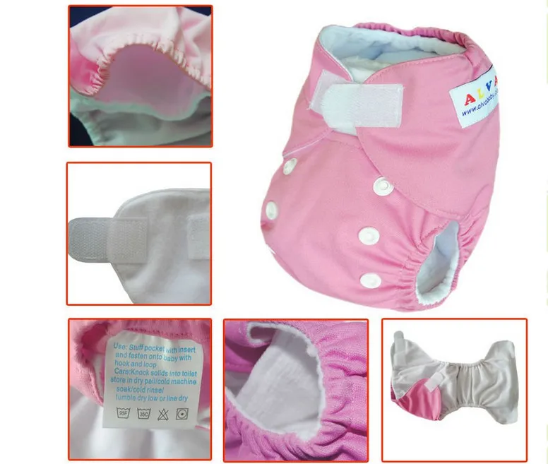 Alva Baby Couche Lavable Taille Unique Nouveauné Bébé À Velcro Avec Un