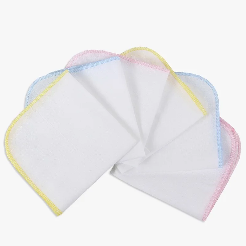 MY 4pcs Infant Accessories Handkerchief Baby Gauze Cotton Fabric Muslin Squares Washcloth Towels Sweat Absorbing Pad
