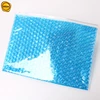 Custom mpoty large pvc blue makeup zipper bag with bubble lining cosmetic packaging design