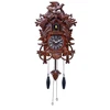 Christmas vivid handcrafted vintage pendulum bird sound wooden cuckoo wall clock