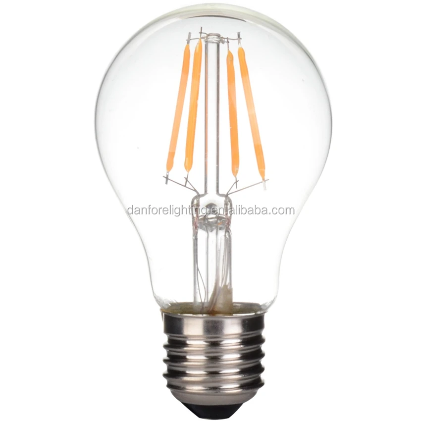wholesale 2w 4w 6w 8w  A60 glass cover dimmable Vintage led filament bulb