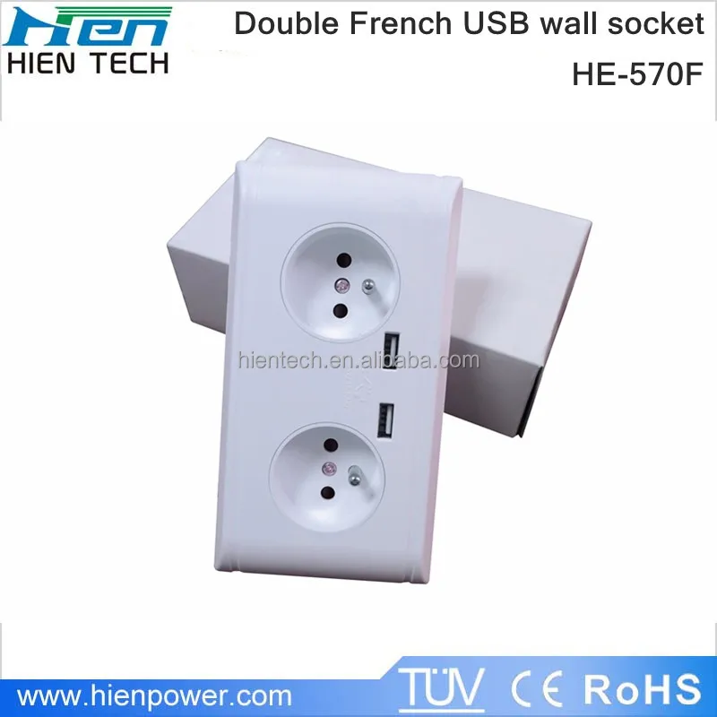 Delaman Multi-Functional Wall Power Outlet Socket with Dual USB Port for Phone Charging EU Plug 250V Prise Murale 