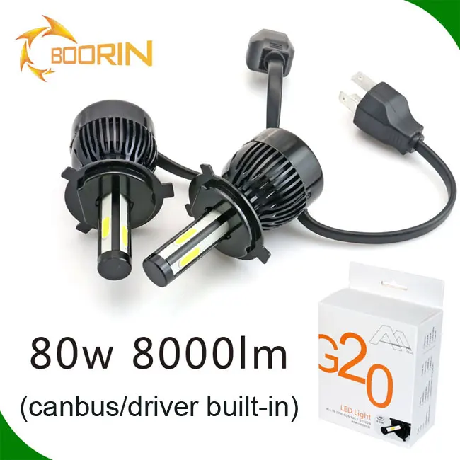 Fanless 2 Sides 30w 6000lm L5 Led Headlight Xenon White 12v 24v G5 G20