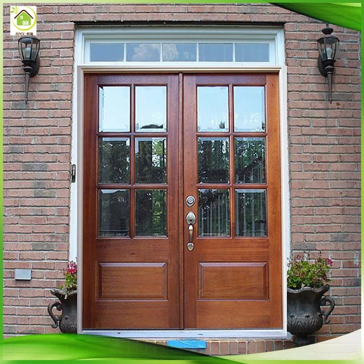 Commercial Solid Wood Exterior Glass Panel Entrance Doors - Buy Glass ...