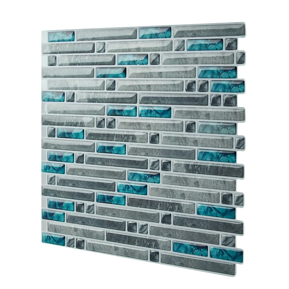3D STICK ON WALL TILES Adhesive Cut To Size Mosaic Kitchen Bathroom Vinyl 26cm