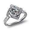 W168 Platinum-plated sterling silver Square shaped stylish rings by Moyu