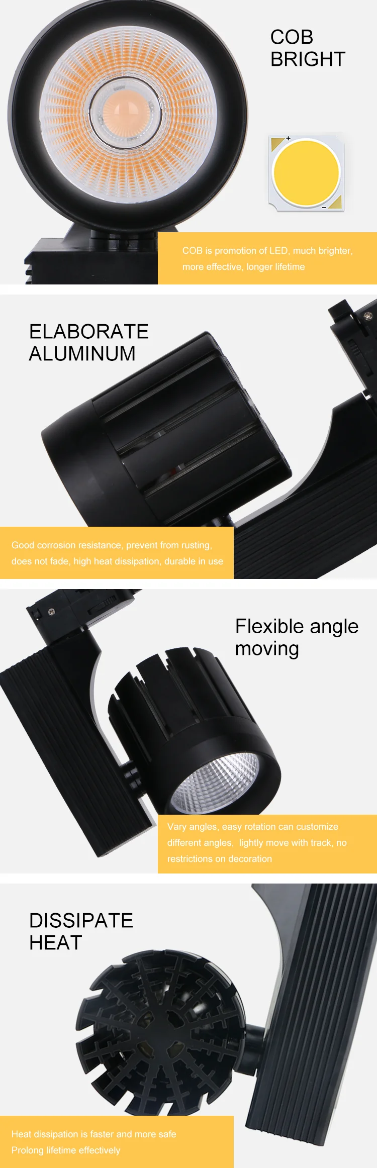 cob led track light led black 30W