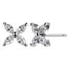 Fashion New Jewelry Simple Design Flower Shaped Silver Plated Zircon Statement Stud Earring