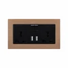 FIKO Wall 147 hotel 2 - position switch 2 - position 13A universal 3 - pole socket with dual USB aluminum pulled champagne gold