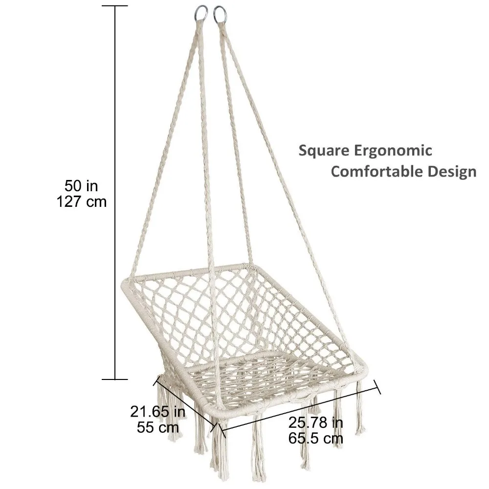 Размер сидения подвесной вязаной качели