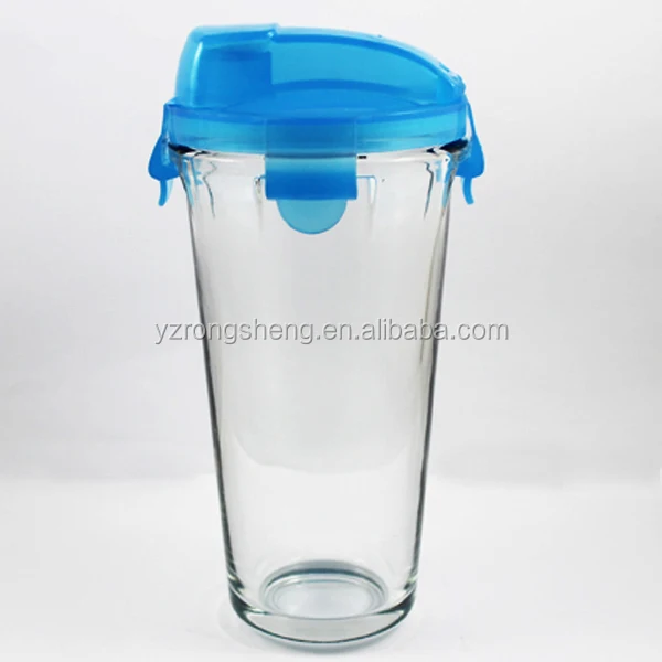 Wholesale Glass Cup With Colorful Plastic Lid Buy Clear Glass Cup
