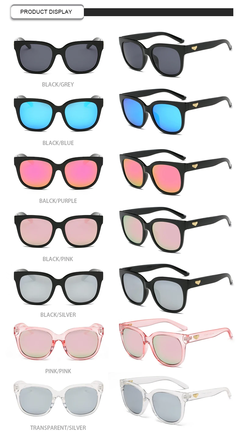 Retro Heart Temple Round Frame TAC Polarized Custom Women Sunglasses