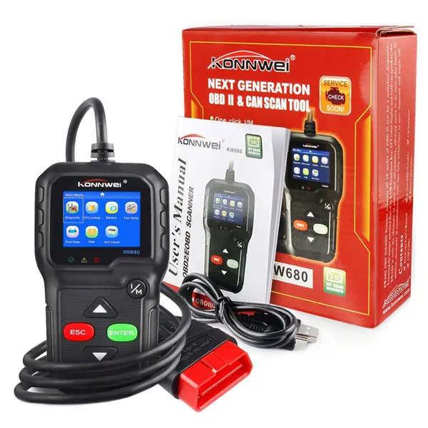 Reads Live Pcm Datastream Displays Live O2 Sensor Test Data Konnwe Kw680 Code Reader Car Auto Scanner Obd2