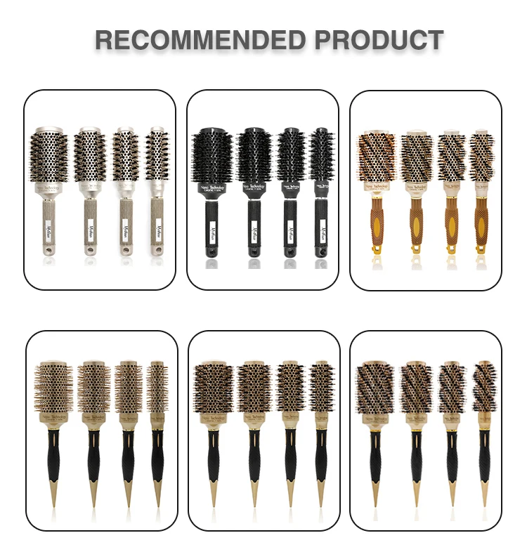 Black Boar Bristle Brush Salon Hairdressing Blowing Hair Round Comb