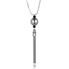 wholesale imitation jewellery girls sweater long chain tassel round ball silver/gold tone fashion necklace for women