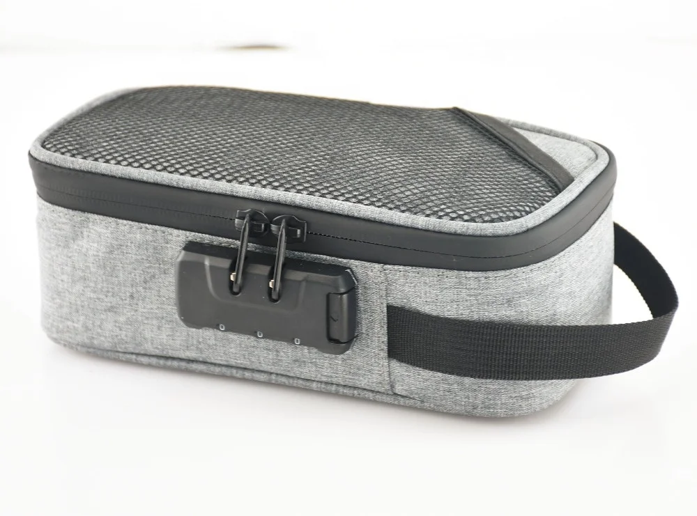 Custom Carbon Lined Smell Proof Bag With Combination Lock For