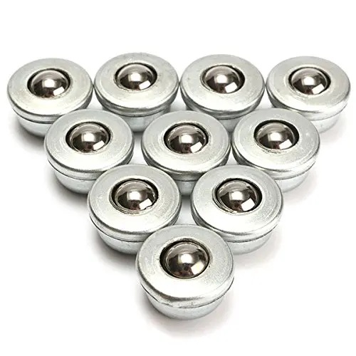 CZF 10Pcs 8mm Steel Conveyor Ball Sliver Transfer Bearing Unit Roller Wheels Small Flat Round Eye Conveying Ball