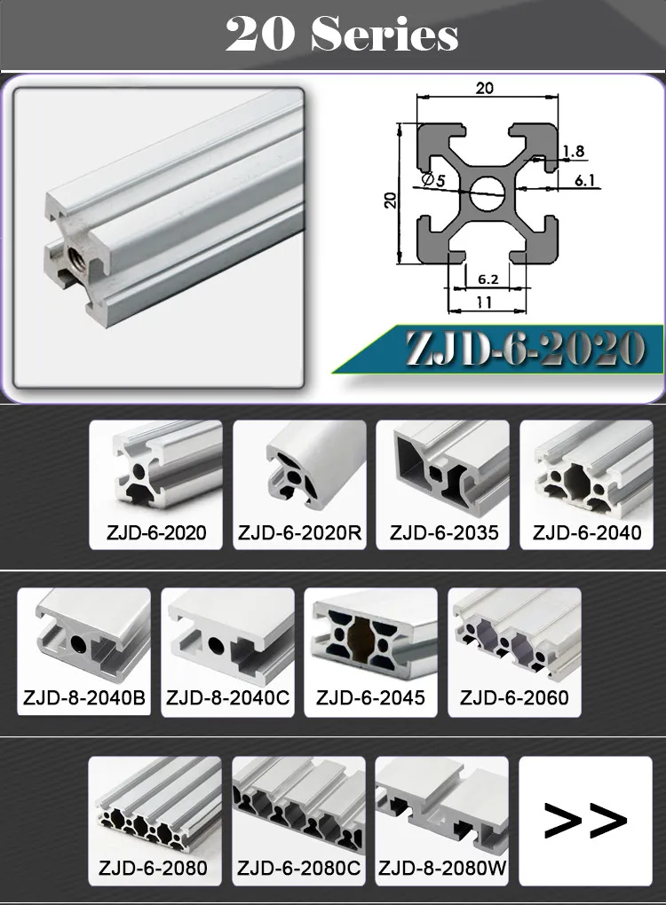 Standard Dimensions Aluminium Profile 20x20 T Slot Extrusion - 20x20 Profile,Aluminium Profile 20x20,T Slot Product on Alibaba.com