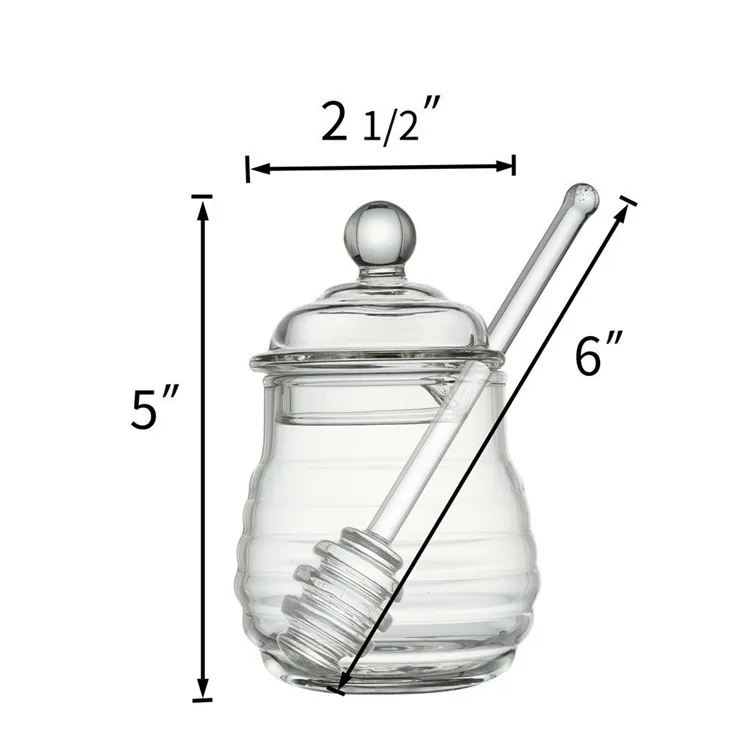 Unique Decorative Glass Honey Jar Glass Storage Jar Glass Honey Jar