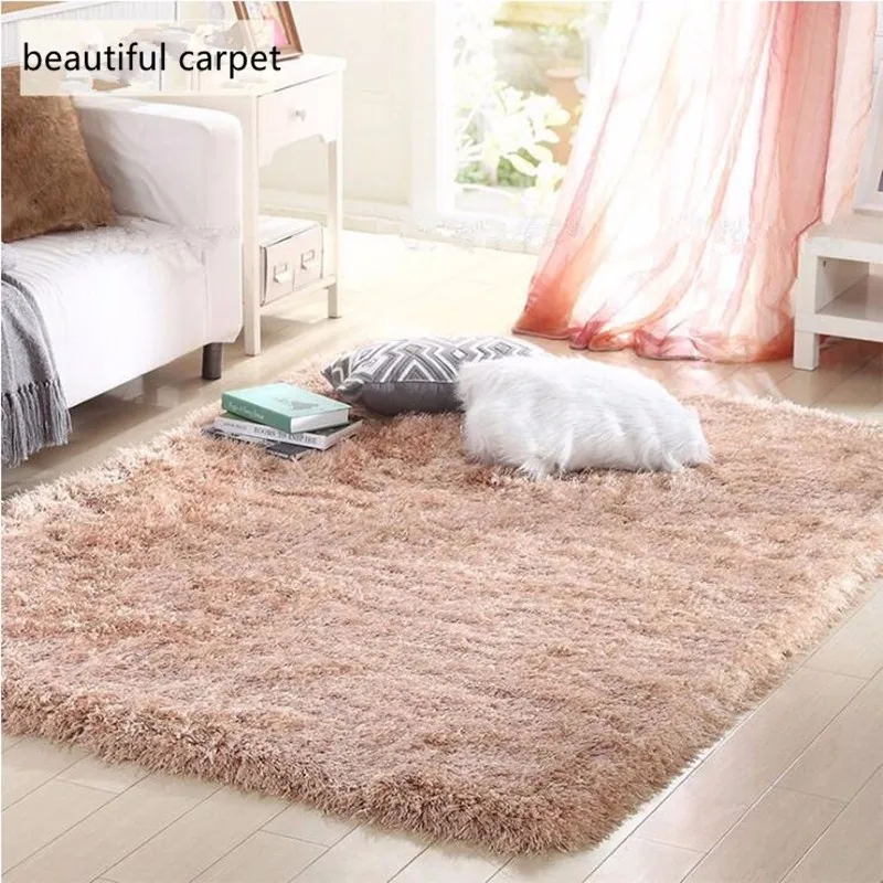 Ivory 100 Elastic Fabric Yarn Shaggy Collection Polyester Area Plush