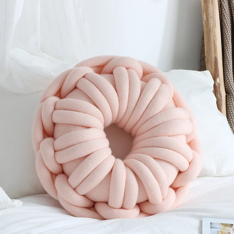 KLY Popular Ins Decoration Handmade Decorative  Knot Cushion