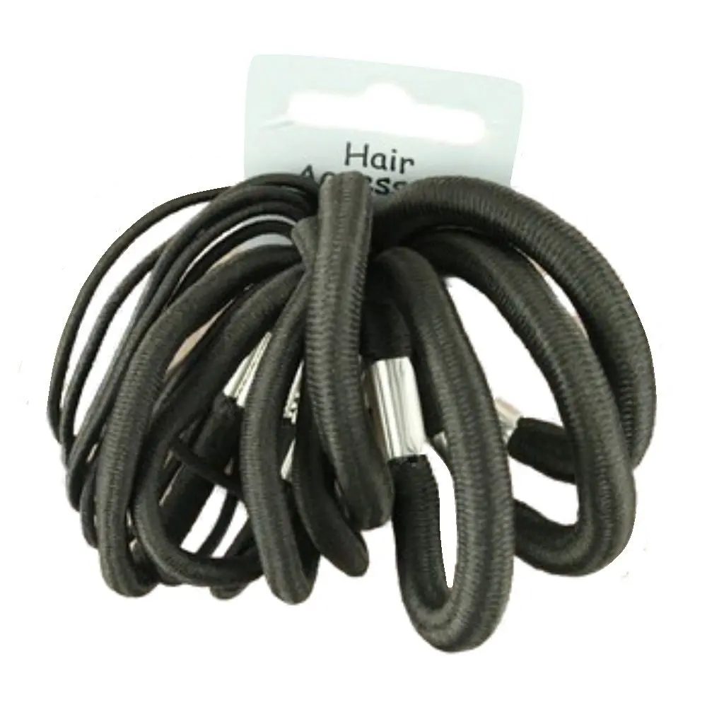 Buy Set Of 16 Mixed Thin And Thick Black Hair Elastics Bobbles