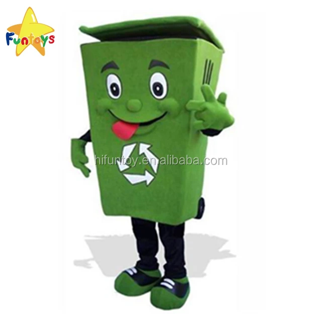 Funtoys CE yeşil Geri Dönüşüm çöp tenekesi maskot kostüm