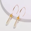 Gold Filled Hook Wire Wrap Long Drop White Pearl 10mm Gift For Her