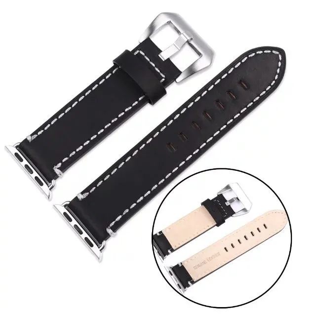 New 38mm 42mm Genuine Leather Replacement Watchband For Apple Watch