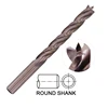 HSS Fully Ground Tri-Flute Wood Brad Point Drill Bit with Three Cutting Spurs for Wood Precision Drilling