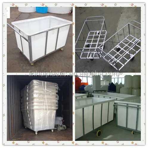 Durable 500l Comercial Carros De Lavandería Plástico Con Cuatro Ruedas