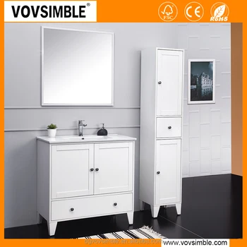 American Style Mdf White Melamine Pitted Surface Bathroom Cabinet American Style Mdf White Melamine Pitted Surface Bathroom Cabinet Furniture Factory Direct Supply