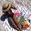 Hot selling fashion circle 100% cotton waffle beach towel,microfiber round beach towel custom
