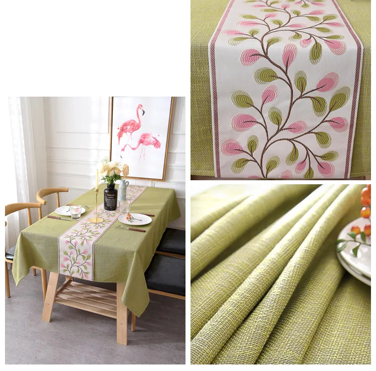 Customized Nordic Japanese fabric cotton and linen simple modern round rectangular table cloth