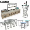 Hotel used restaurant furniture outdoor live cooking stations commercial buffet serving tables for wedding decoration