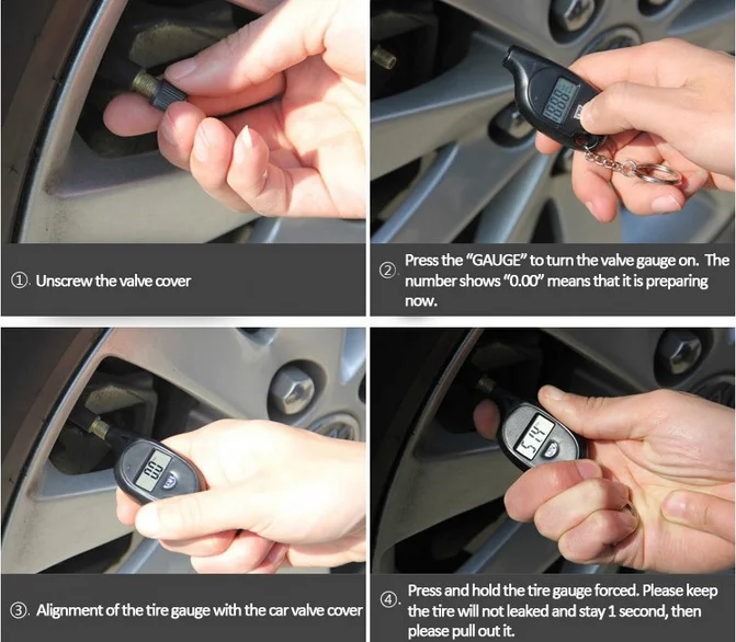 Keychain Digital Lcd Tire Car Tyre Air Pressure Gauge For Car Auto