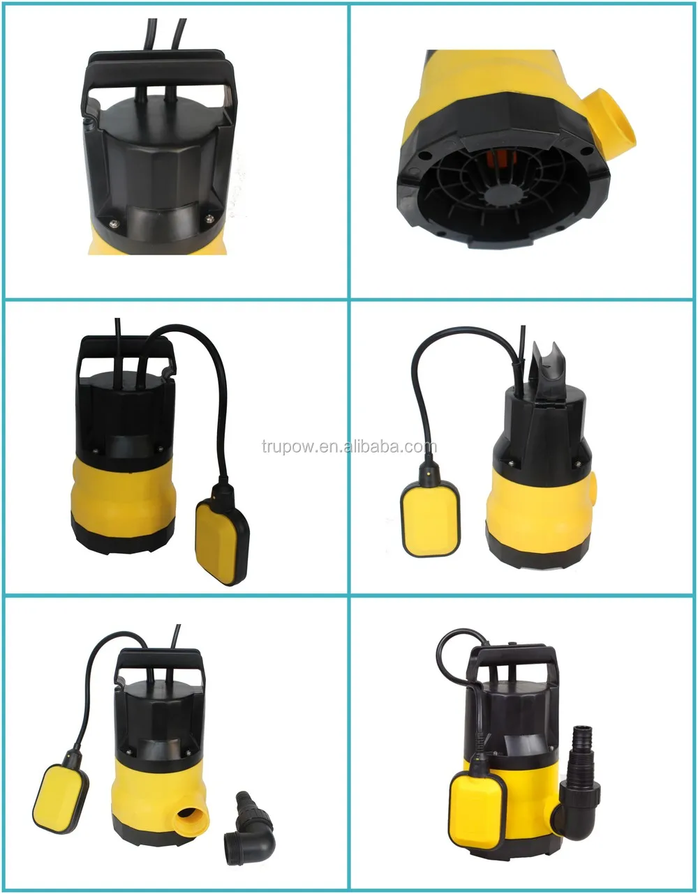 Trupow 250w 5000l/h Plastic Pump Housing Drainage Submersible Pump