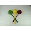 Wooden PS PP Handle colorful bubble mesh sponge spa bath puff sponge loofah body shower puff