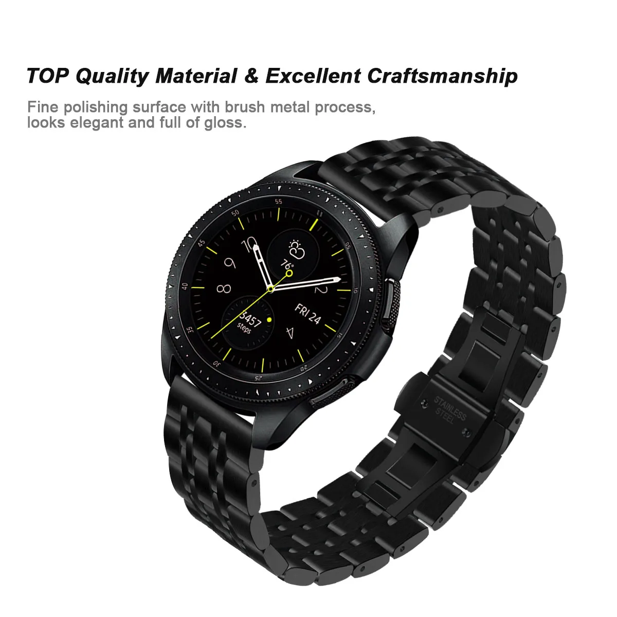 22mm 20mm 7 Link Metal Band Stainless Steel Watch Band Strap Bracelet