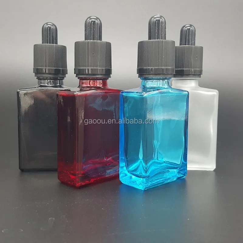 30ml Square Glass Bottle Dropper 1oz Rectangle Glass Dropper Bottle
