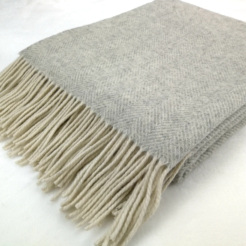 100% Merino Wool Blanket Herringbone Pattern King Size Wholesale ...