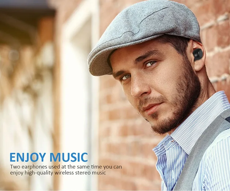 2019 TWS 7Hours New Arrival Headphone Wireless Sport Bluetooth Earphone BT Earbuds RX18 with Charging Case - ANKUX.COM