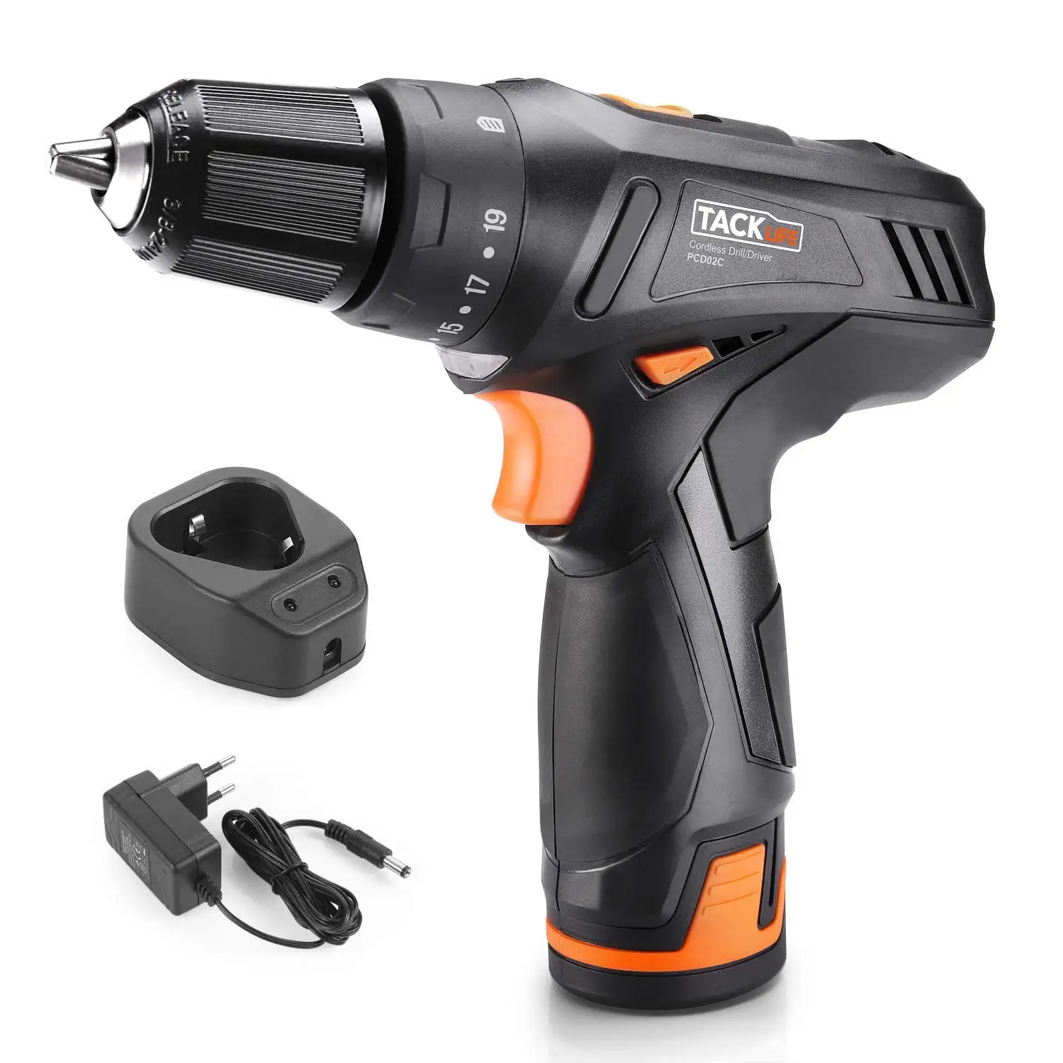 PROSTORMER 20V Max 2.0Ah Lithium Compact Drill with LED Light 1 Hour Fast Charger 2-Speed Max Torque 310 In-lbs 30pcs Accessories and Carrying Case Included 3//8 Cordless Drill Driver Set