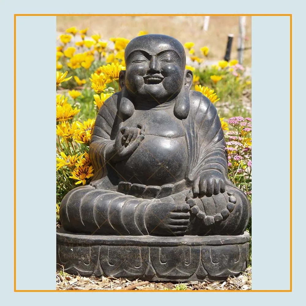 Large Outdoor Solid Life Size Marble Laughing Buddha Statue For Sale