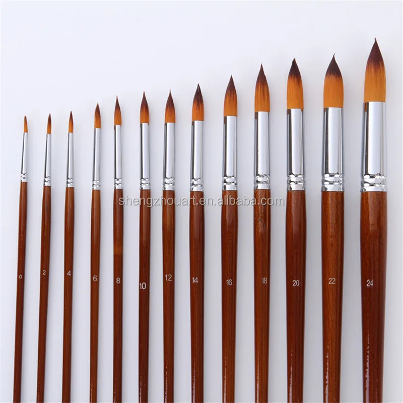 13pcs Filbert Artist Watercolor Painting Brushes Set Soft Antishedding