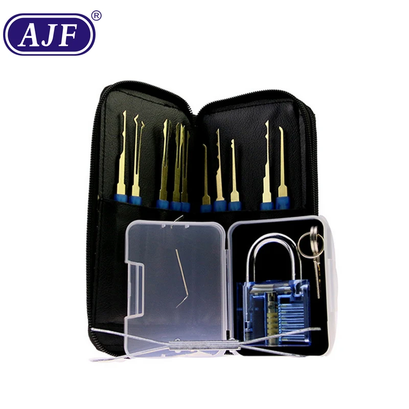 AJF Beautiful Modern Style Transparent Visible Pick Cutaway Mini Practice View Padlock Lock Training Ski - intl