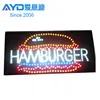 Acrylic FIasher Advertising Light Boxes Hamburger Hot Dogs Custom LED Beer Signs Factory Supplier