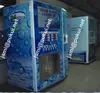 Small size cube ice vending machine with bagging system and sealing system