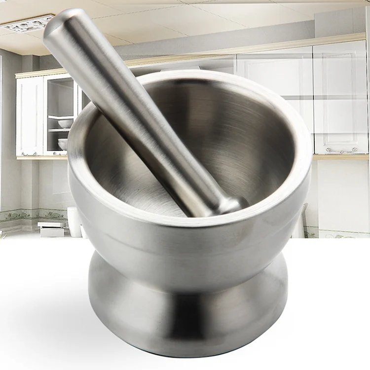 Mortar And Pestle Stainless Steel 304 Cast Iron Mortar And Pestle Set