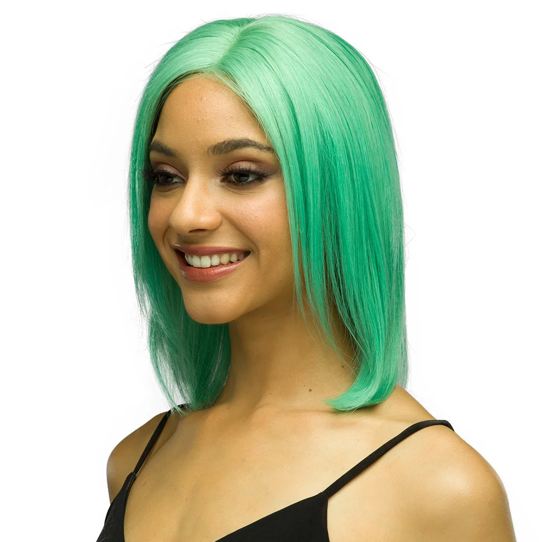 Korean Transparent color Lace Front Green Wig, 8 10 Inch Bob Wigs Sunnymay Human Hair Wigs With Elastic Band